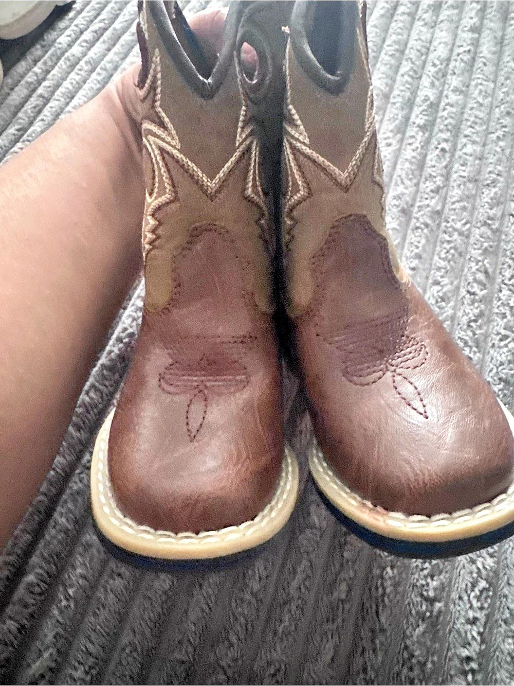 Brown Embroidered Western Boots
